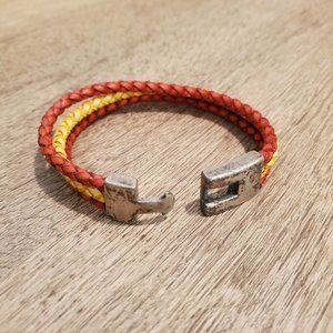 Multi strand braided leather bracelet